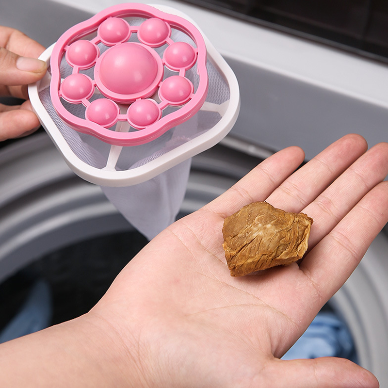 💥No more dirty washing machines, pet hair and human hair stuck all over your clothes!Reusable Floating Washing Machine Lint Catcher