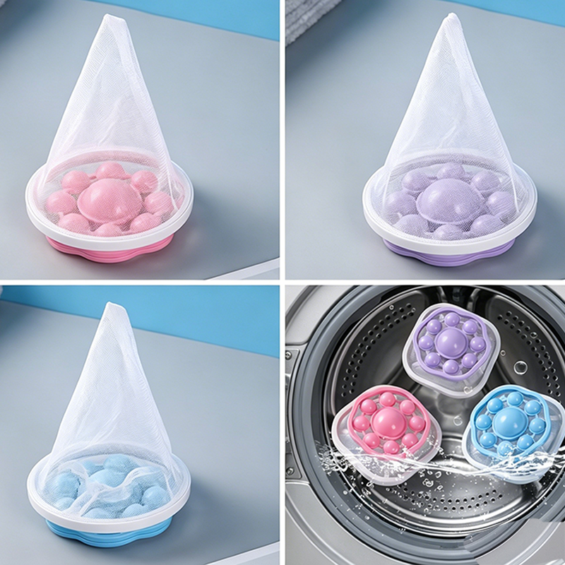 💥No more dirty washing machines, pet hair and human hair stuck all over your clothes!Reusable Floating Washing Machine Lint Catcher