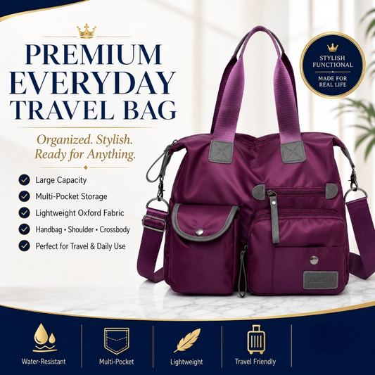 Waterproof Tote Bag – 3-Way Carry & Spacious Organization