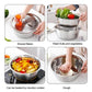 📢📢50% OFF !! ⏰🥬 Slice, Grate & Julienne in Minutes! Multi-Function Stainless Steel Vegetable Prep Bowl for Easy Cooking
