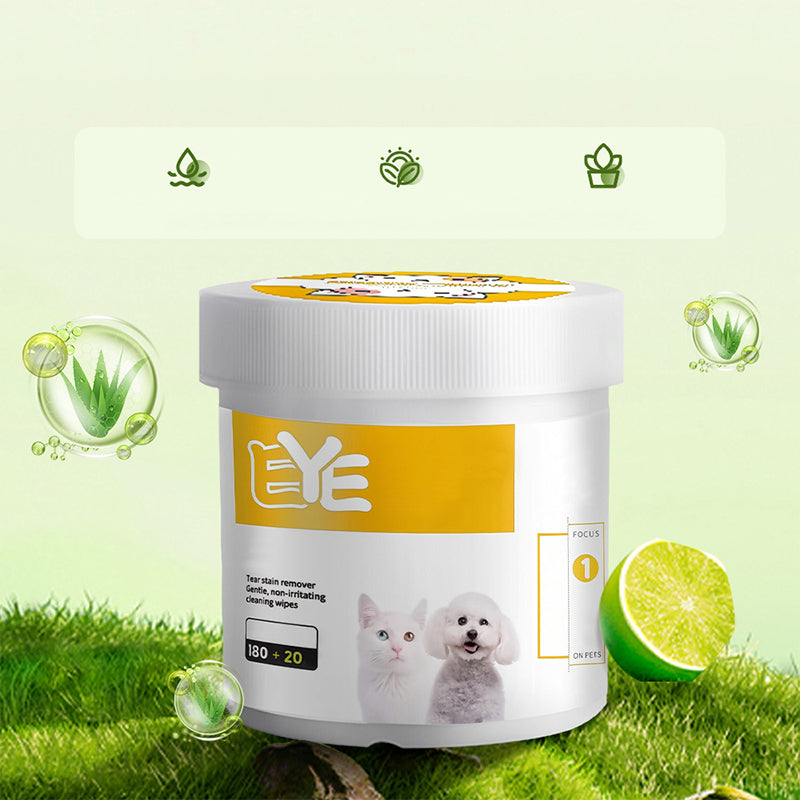 🎉55K+ Sold 🐾 Natural Plant-Based Pet Eye & Ear Wipes, Aloe Gentle Tear Stain Remover for Dogs & Cats