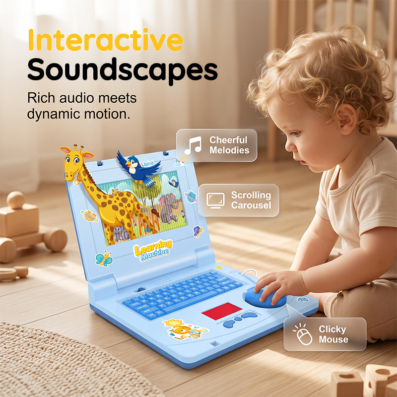 💻 50% Off! 🧸 Interactive Toy Laptop—featuring lights, sounds, and educational games—fostering creativity and motor skills through play 🎵