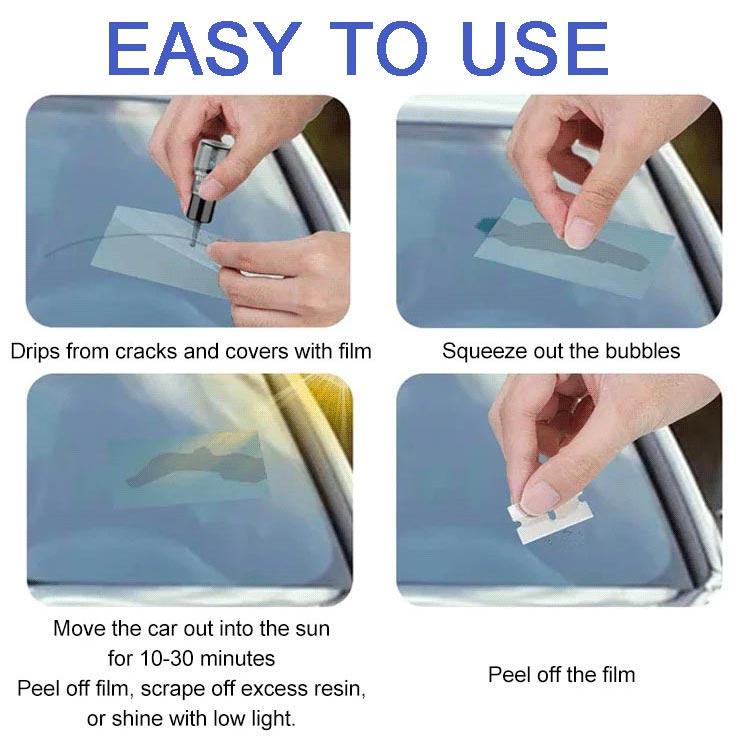 🏭Direct from glass factory, Buy 1 Get 1 Free！💦One drop fixes all glass cracks！🚗Glass Crack Repair Agent