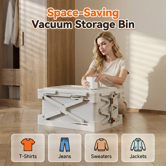 Foldable Vacuum Storage Bin with Electric Pump