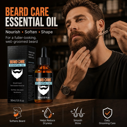 ✨ Beard Care Essential Oil – Fast-Absorb, Non-Greasy, Nourishes Skin & Beard🌿