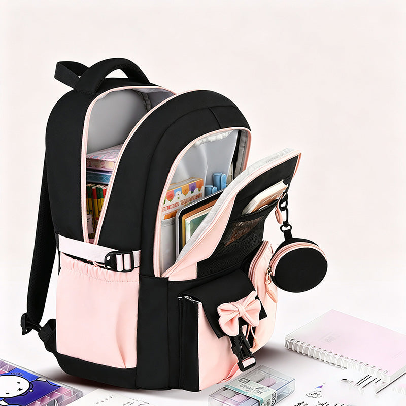 🎀🎒 50% OFF! ⚡Cute Bowknot Lightweight School Backpack – Water Repellent & Anti-Theft!