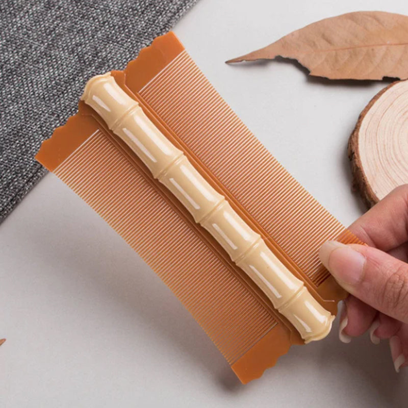 🎋 Bamboo Styling Double-Sided Fine Teeth Comb | Removes Lice & Dandruff | Ergonomic Grip | All Hair Types | For Adults, Kids & Pets 🌿✨