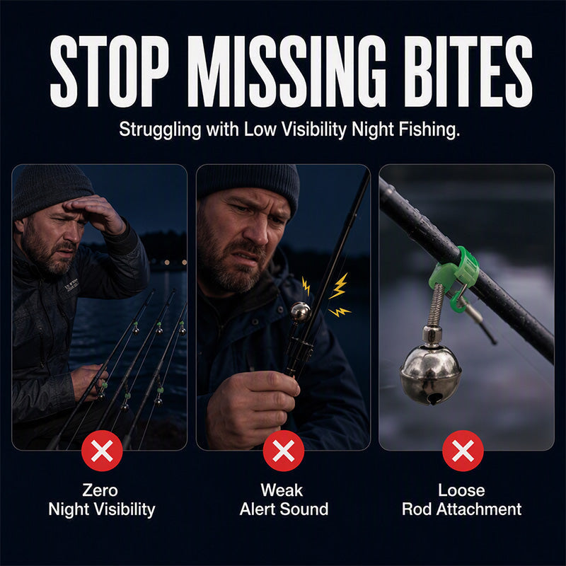 Night Fishing Bite Alarm with Dual Alert Bell