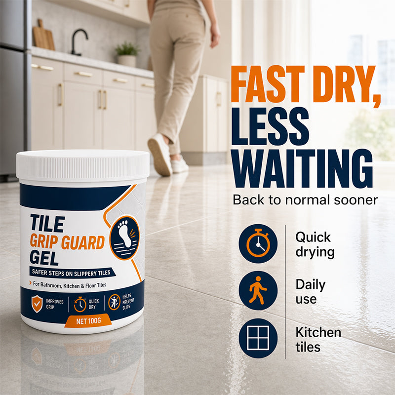 Anti-Slip Tile Grip Gel🥳2026 TOP PICK🥳 Anti-Slip Tile Grip Gel – Reduces Slipperiness on Smooth Tiles, Quick-Dry Formula – Safe for Indoor Floors! 🏠💧