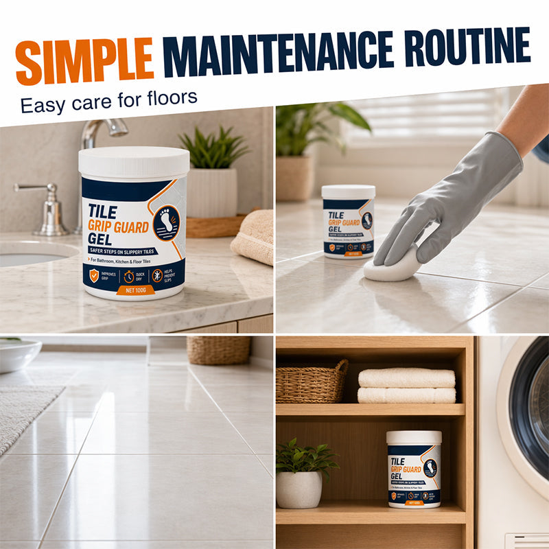 Anti-Slip Tile Grip Gel🥳2026 TOP PICK🥳 Anti-Slip Tile Grip Gel – Reduces Slipperiness on Smooth Tiles, Quick-Dry Formula – Safe for Indoor Floors! 🏠💧