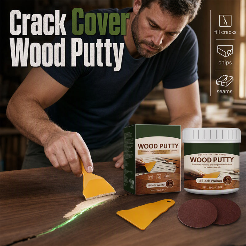 🪵✨Wood Repair Filler Putty – Fills Cracks & Chips, Smooths Surfaces, Blends with Dark Wood