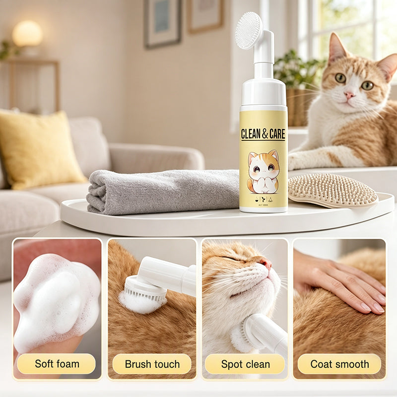 🔥Hot Sale 50% OFF🔥 Gentle Waterless Pet Chin Cleaner Foam – No Rinse,  for Cats & Dogs 🐾