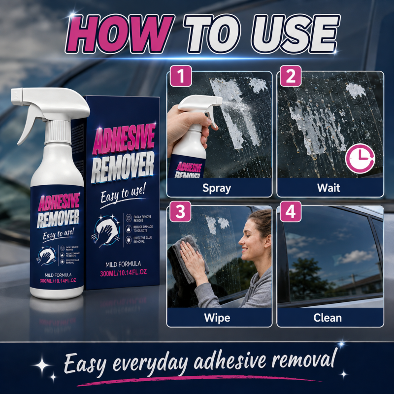 🔥 Multi-Surface Adhesive Remover Spray – Gentle Formula Dissolves Stickers, Tape & Labels – Ideal for Glass, Metal, Plastic & Finished Wood 🧴✨