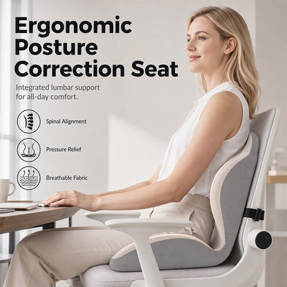 🪑 Ergonomic Memory Foam Seat Cushion with Back Support – Stay Comfortable All Day, Perfect for Office, Car & Home ✨