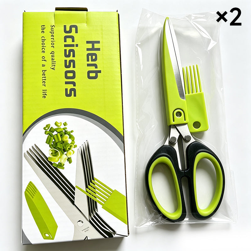 Multi-Layer Kitchen Herb Scissors with Safety Cover