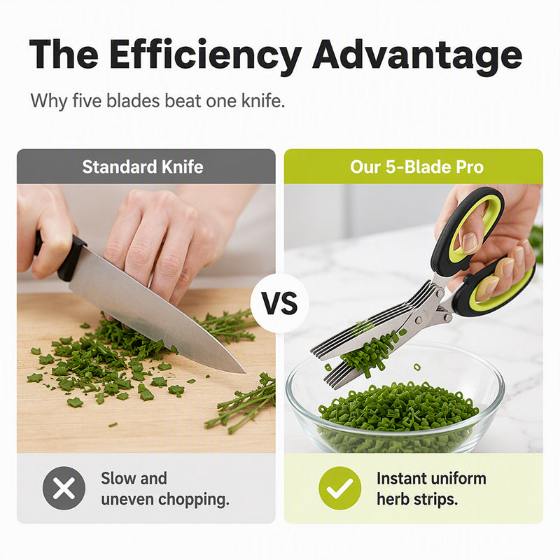 Multi-Layer Kitchen Herb Scissors with Safety Cover