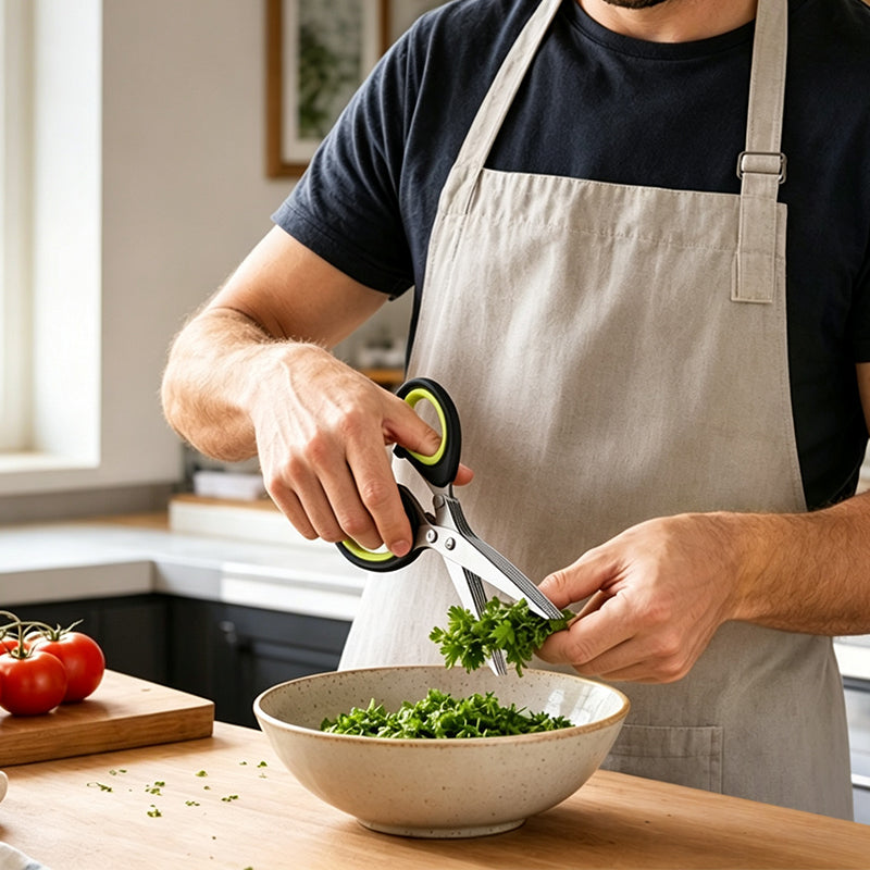 Multi-Layer Kitchen Herb Scissors with Safety Cover