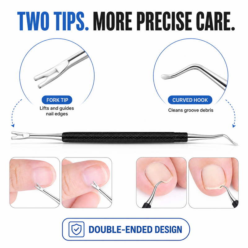 Dual-Ended Ingrown Toenail Lifter & Cleaner Tool