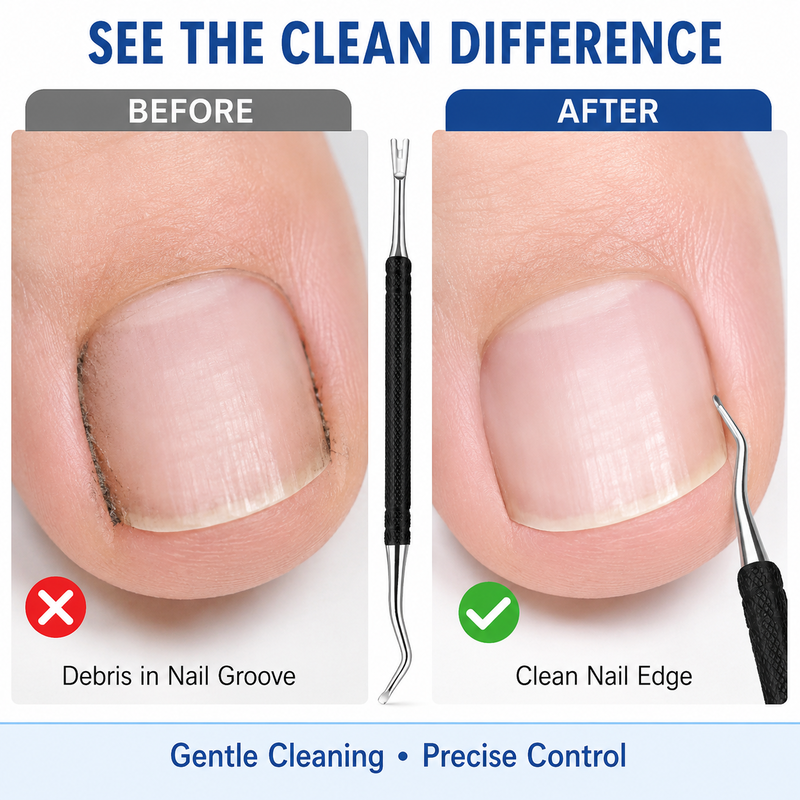 Dual-Ended Ingrown Toenail Lifter & Cleaner Tool