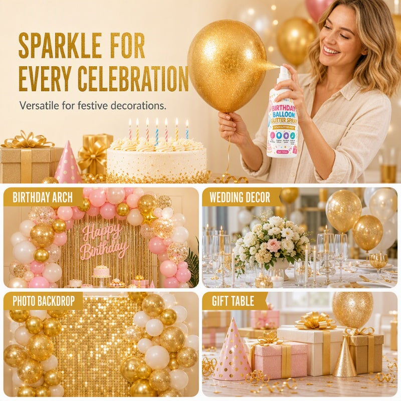 Birthday Balloon Glitter Spray