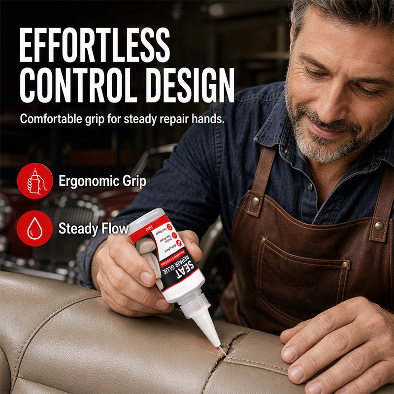 🚗Buy 2 Get 1 Free! Quick Dry Car Seat Leather Repair Glue‑ Precision Nozzle Vinyl & Leather Adhesive, Permanent Bond Repair Glue for Car Seats, Sofas & Leather Furnitures