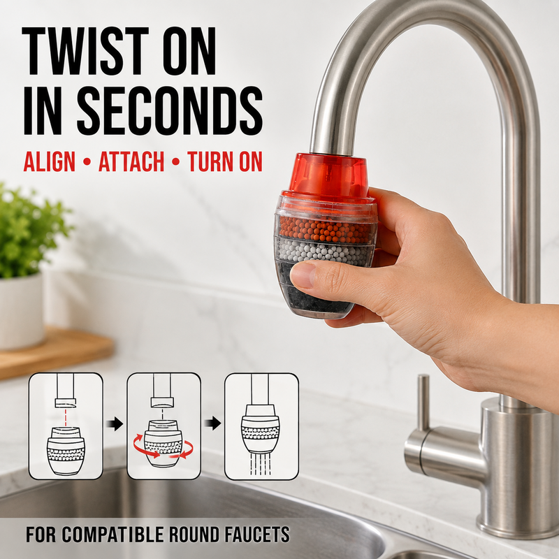 Easy Install 5-Layer Faucet Water Purifier