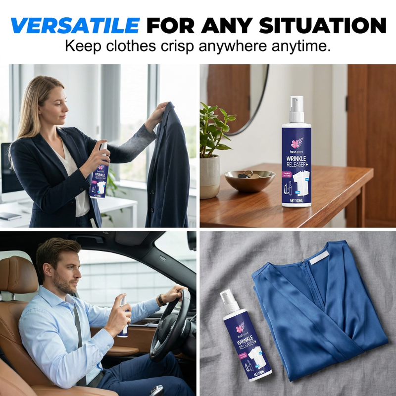 🔥50% OFF! Travel Wrinkle Release Spray – Upgraded Quick Spritz Smooths Shirts, Suits & Dresses, No Iron Needed! ✈️✨