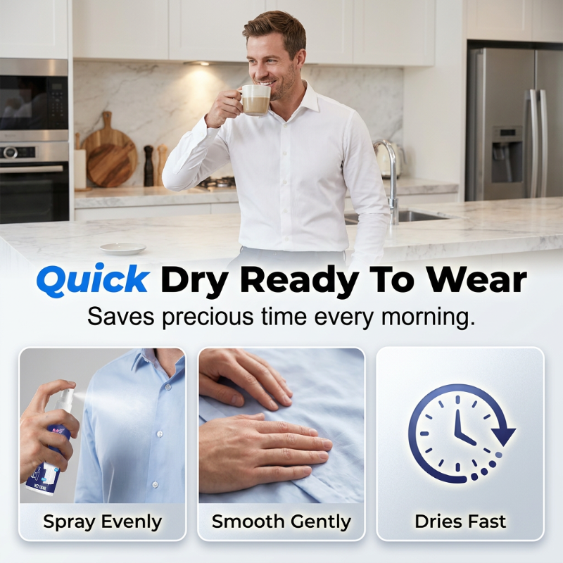 🔥50% OFF! Travel Wrinkle Release Spray – Upgraded Quick Spritz Smooths Shirts, Suits & Dresses, No Iron Needed! ✈️✨