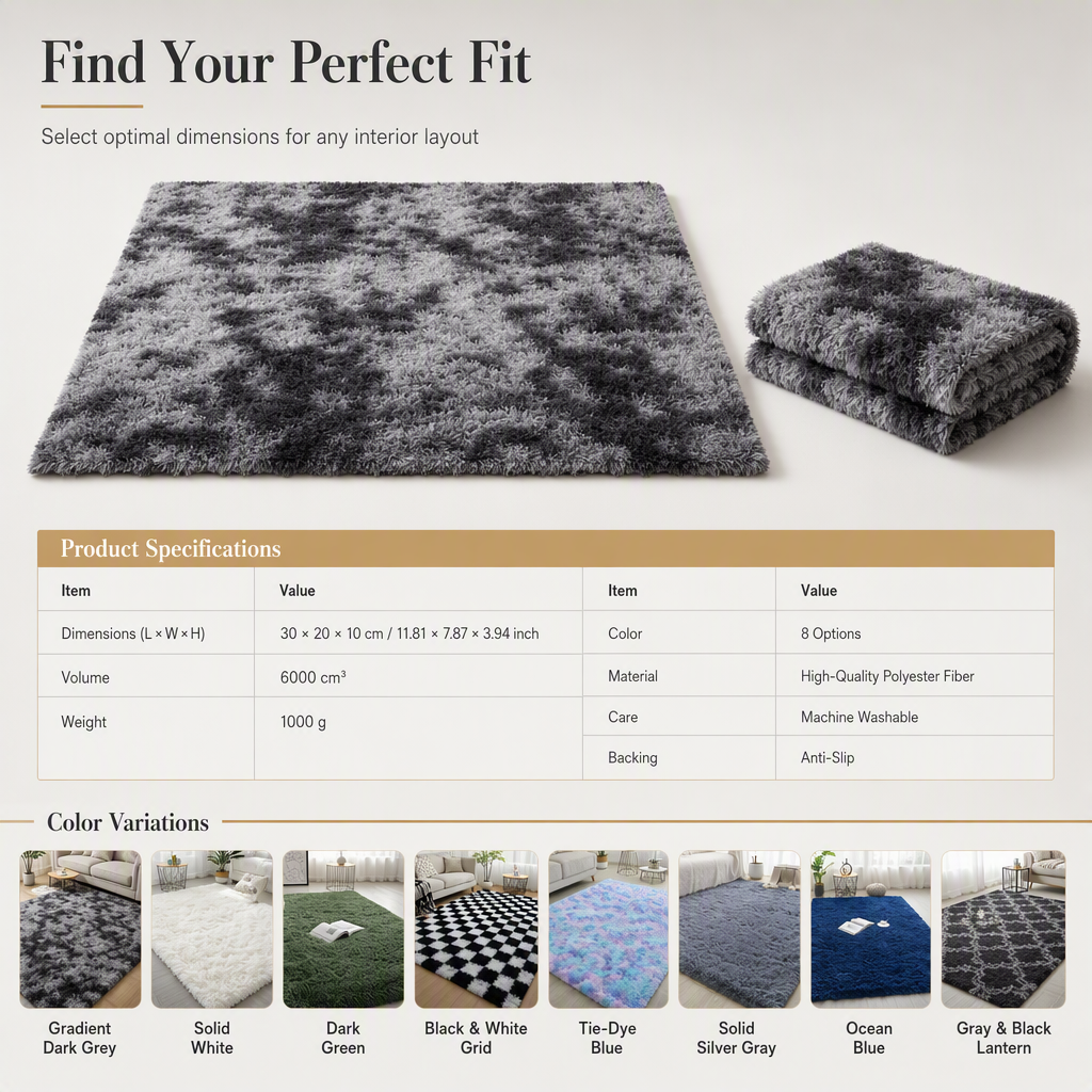 🛋️ 50% OFF! ✨ Thickened Plush Shaggy Area Rug – Premium Gradient Tie-Dye Design, Thermal Cushioning & Non-Slip Safety Backing – Cozy Comfort for Every Room 🏠