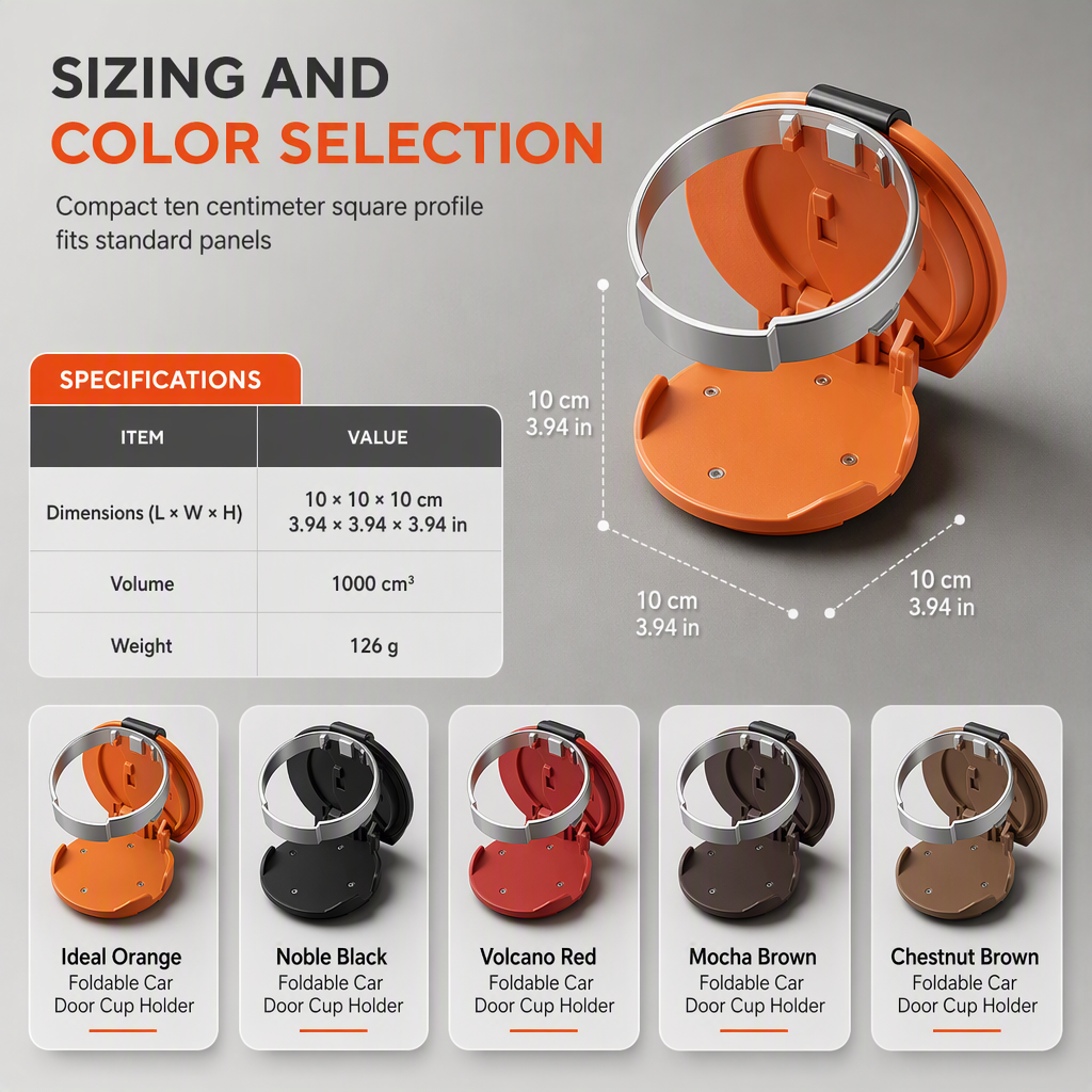 🚗 Last Day Special Price $17.99! 🥤Multifunctional Foldable Car Door Cup Holder Large Diameter Drink and Water Bottle Storage Rack