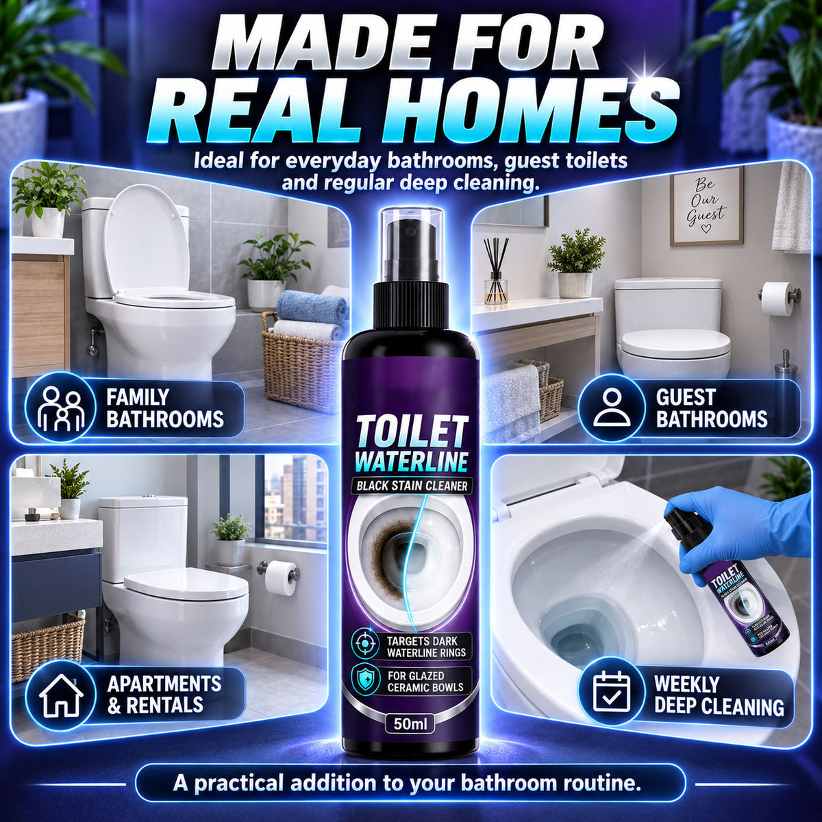 🥳HOT SALE🥳💞10K+ SOLD! Waterline Cleaner! Targets black rings, clinging formula & less scrubbing. Clean bowl – grab yours! ✅