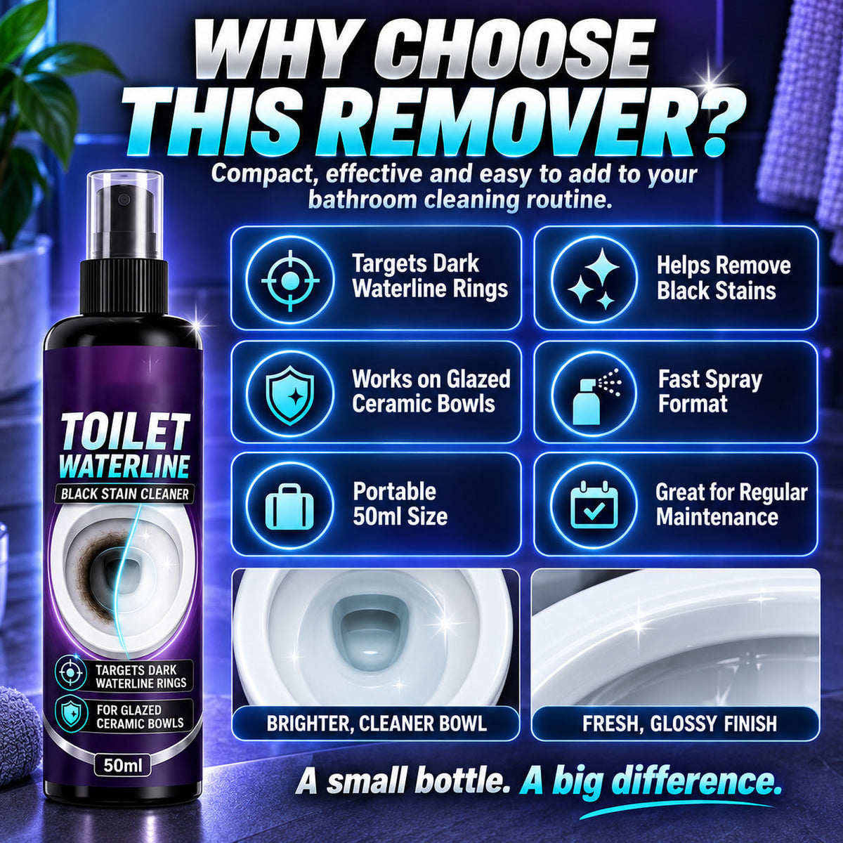 🥳HOT SALE🥳💞10K+ SOLD! Waterline Cleaner! Targets black rings, clinging formula & less scrubbing. Clean bowl – grab yours! ✅