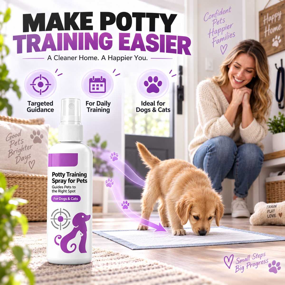 🥳HOT SALE🥳💞10K+ SOLD!⏰Potty Training Spray ! Guides pets, safe & easy spray. Cleaner home – grab yours! ✅