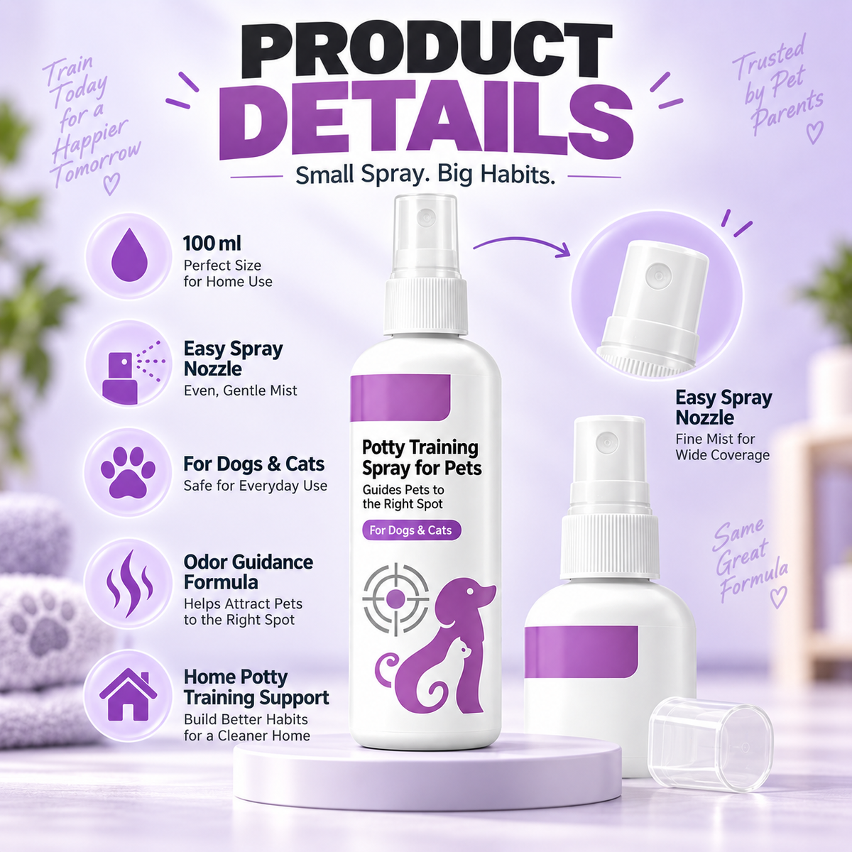 🥳HOT SALE🥳💞10K+ SOLD!⏰Potty Training Spray ! Guides pets, safe & easy spray. Cleaner home – grab yours! ✅