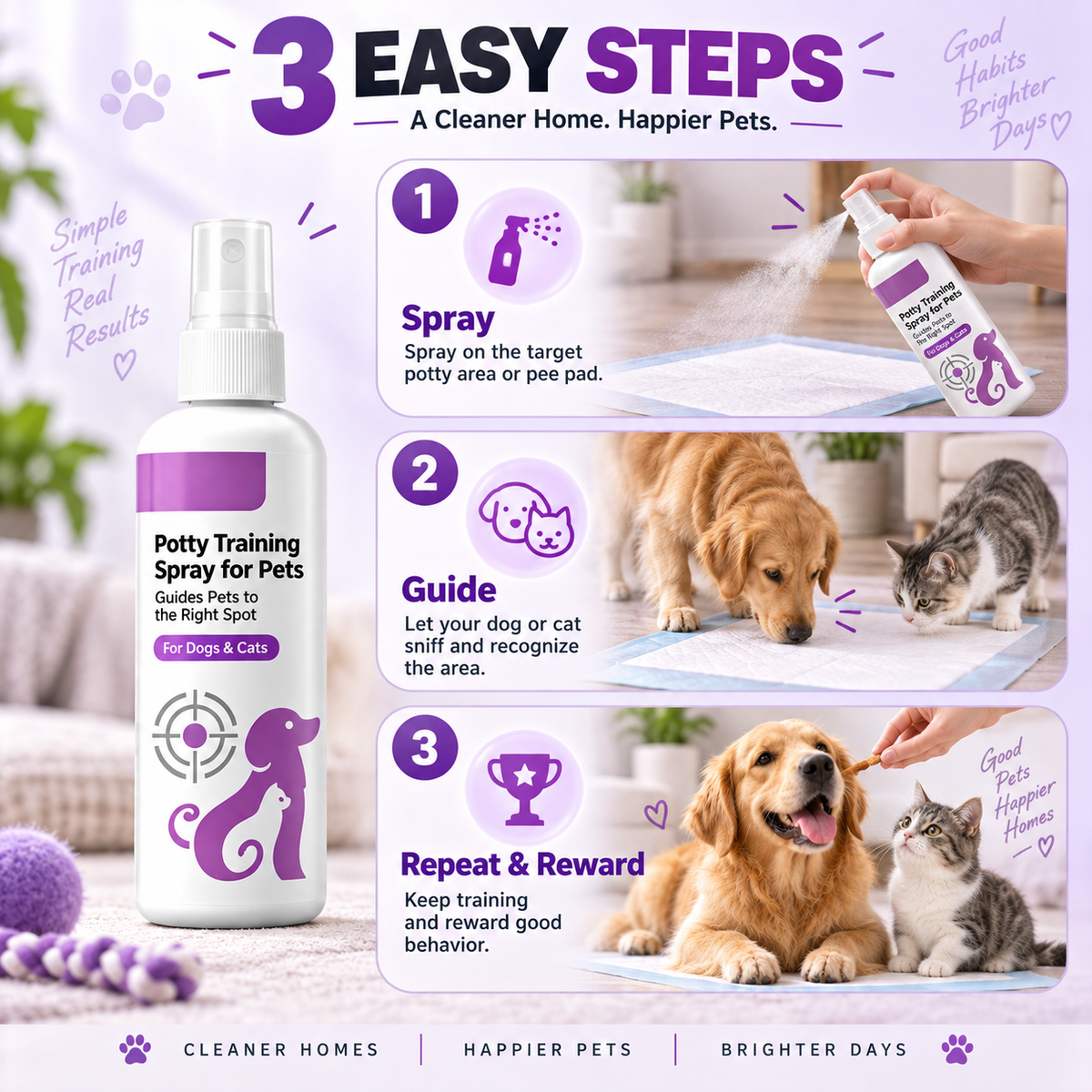 🥳HOT SALE🥳💞10K+ SOLD!⏰Potty Training Spray ! Guides pets, safe & easy spray. Cleaner home – grab yours! ✅