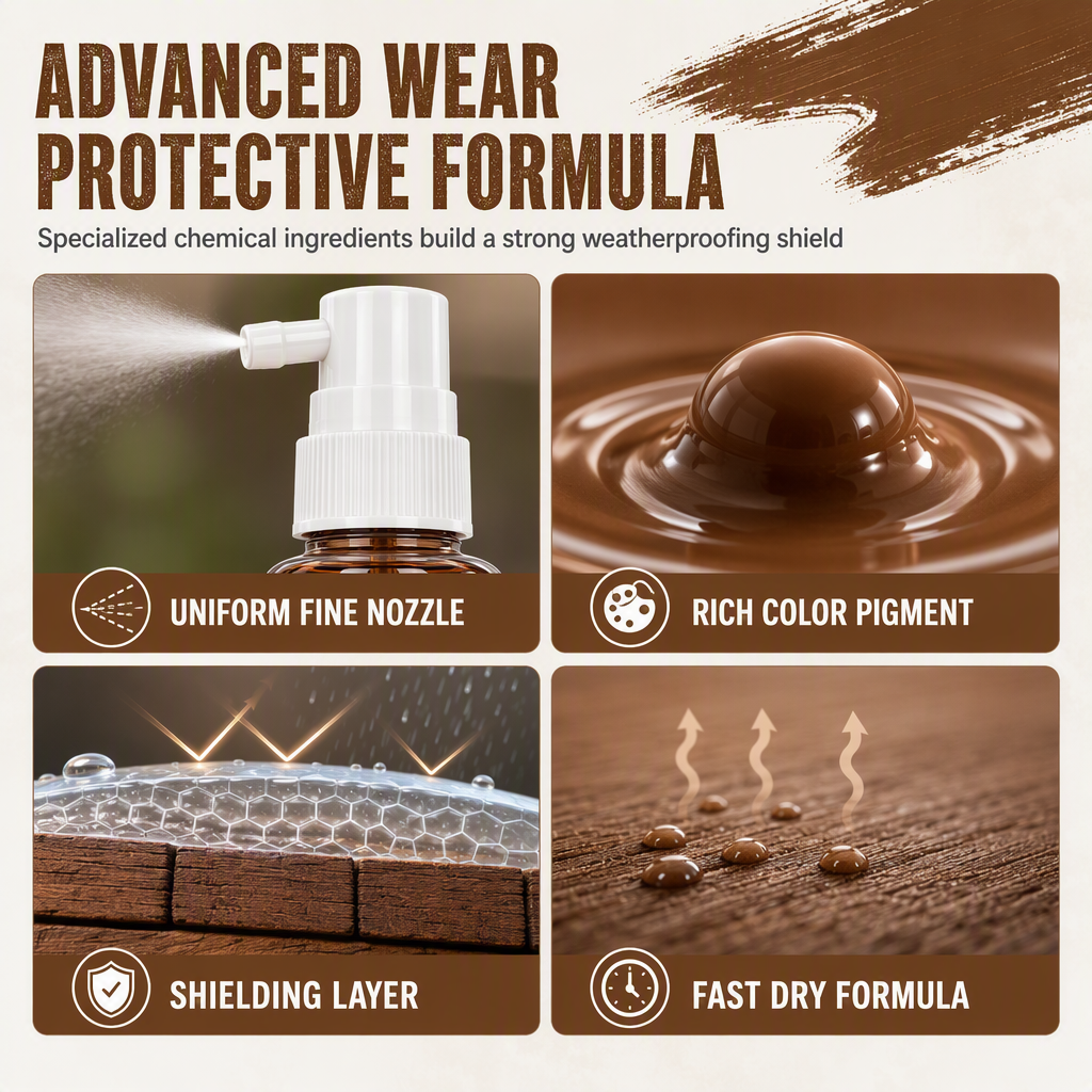 🪵✨ Brown Wood Touch-Up Spray – Refresh Faded Outdoor Furniture