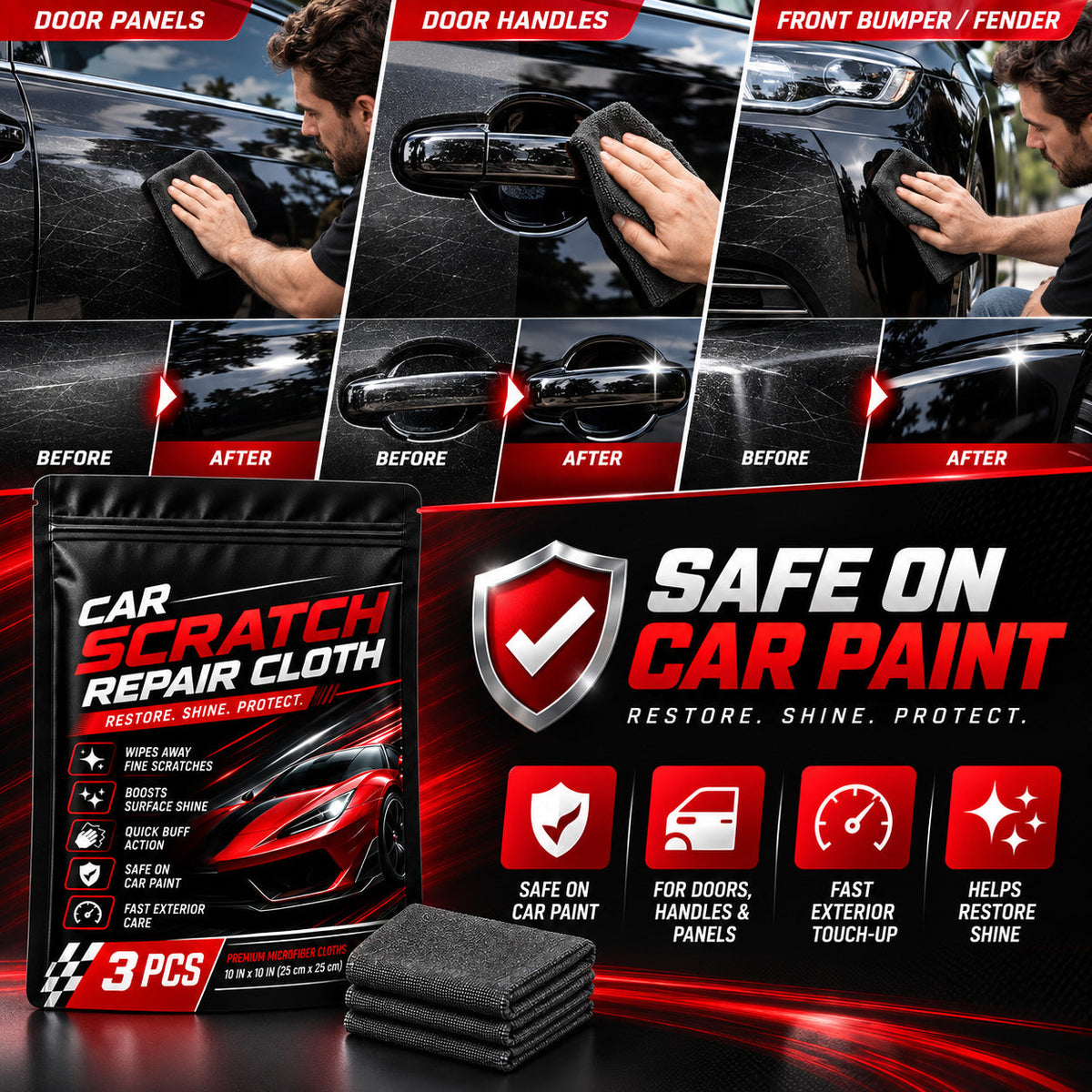 Paint-Safe Car Scratch Repair Cloth