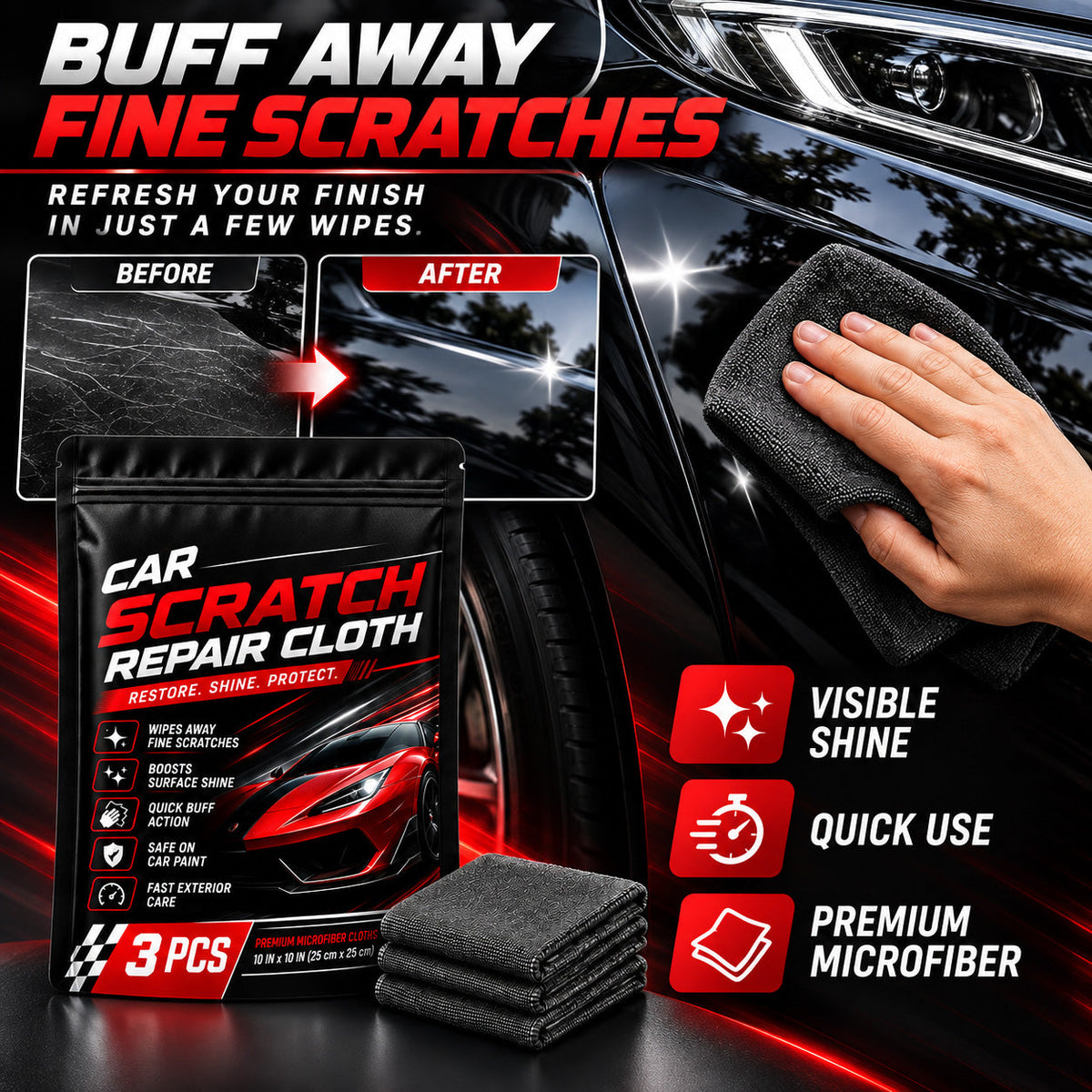 Paint-Safe Car Scratch Repair Cloth