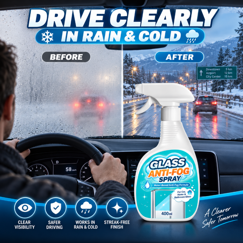 Glass Anti-Fog Spray for Car Windshield & Home Windows
