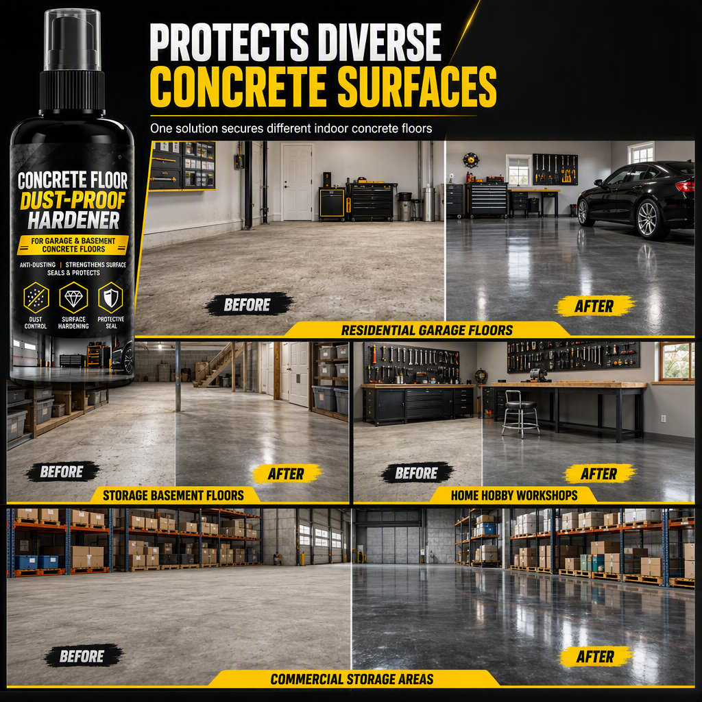 Garage Cement Floor Dusting Hardener – Seal, Harden & Stop Dust for Good 🏠✨