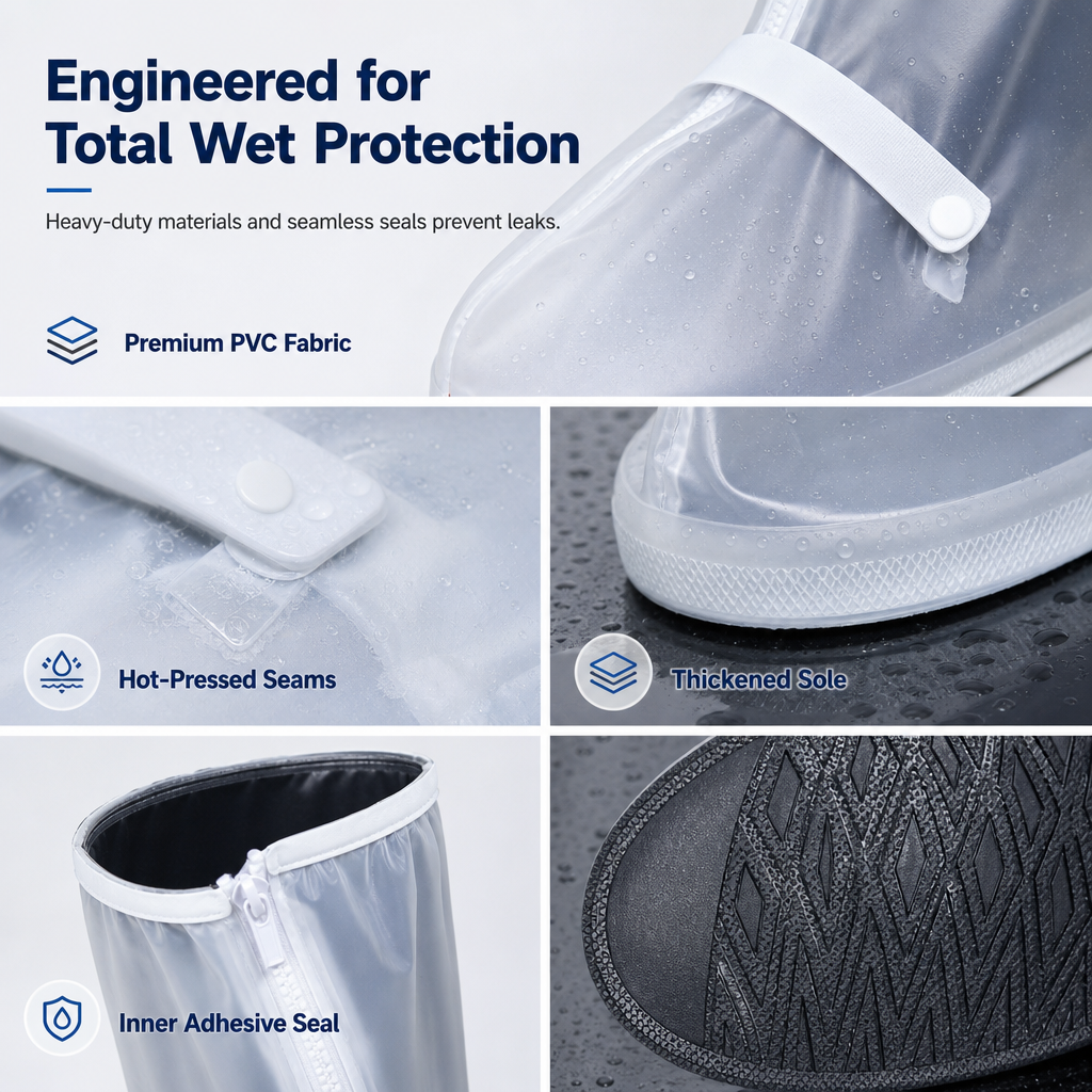 🌧️✨ LIMITED-TIME 50% OFF! Waterproof High-Top Rain Shoe Covers — Non-Slip, Reflective, 42cm Tall 👟