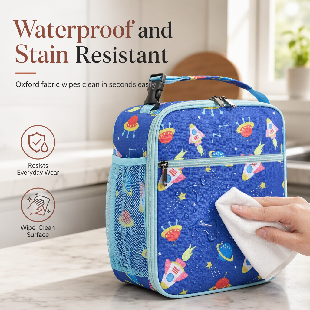 Large Capacity Kids Cartoon Insulated Lunch Bag