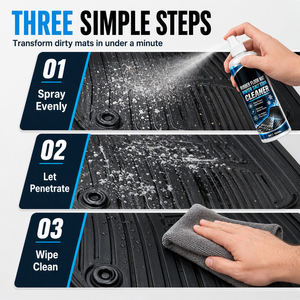 Car Rubber Floor Mat Winter Salt Stain Remover Spray