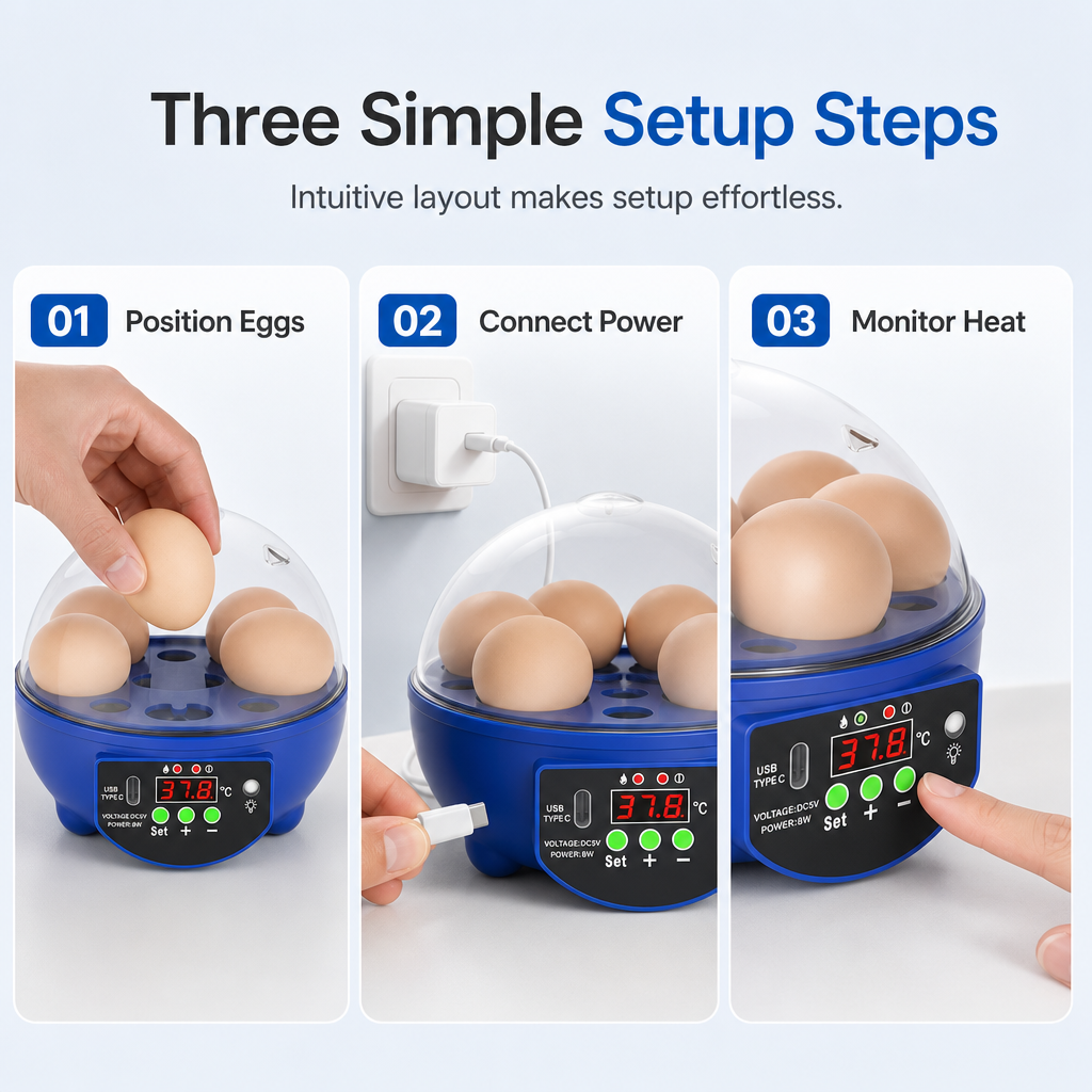 USB Automatic Egg Incubator with Egg Turning