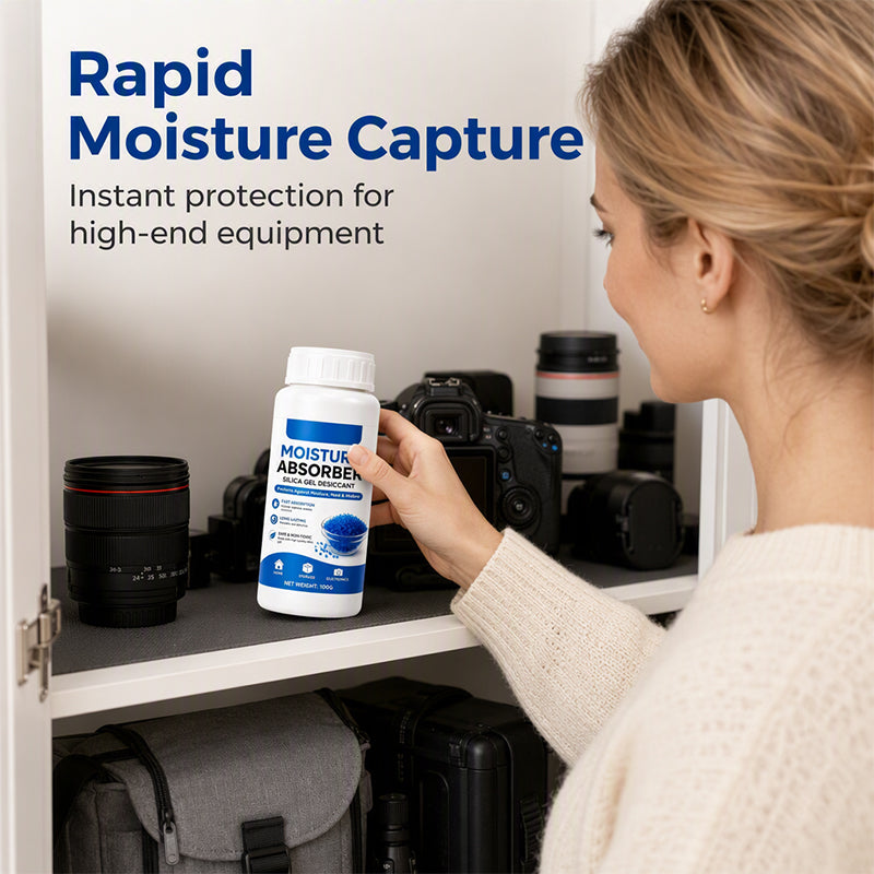 🥳2026 HOT SALE🥳💞50K+ SOLD! 💧🛡️ Silica Moisture Absorber Beads – rapid moisture capture, odorless & safe. 100g compact bottle for closets, electronics & storage! 🏠✅