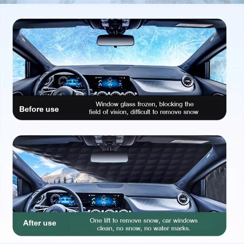 ⛄️All Seasons Sunshade Ice Cover – Protect Your Windscreen from Sun, Frost & Snow, Easy to Fit & Store 🚗✨