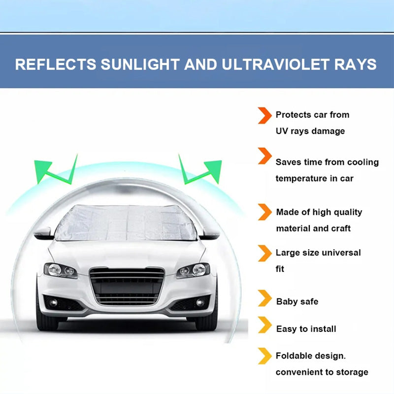 ⛄️All Seasons Sunshade Ice Cover – Protect Your Windscreen from Sun, Frost & Snow, Easy to Fit & Store 🚗✨