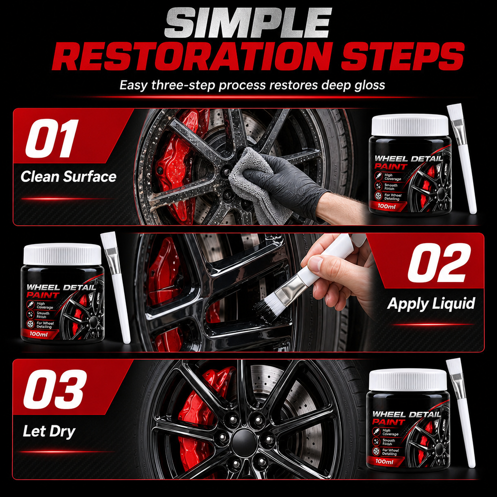 Car Wheel Touch Up with Detail Brush
