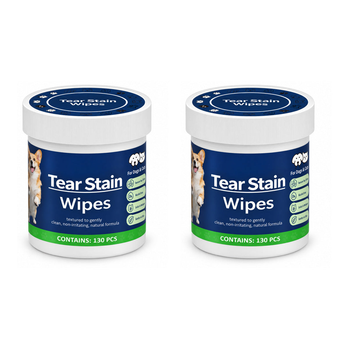 Pet Eye and Tear Stain Cleaning Wipes for Dogs and Cats
