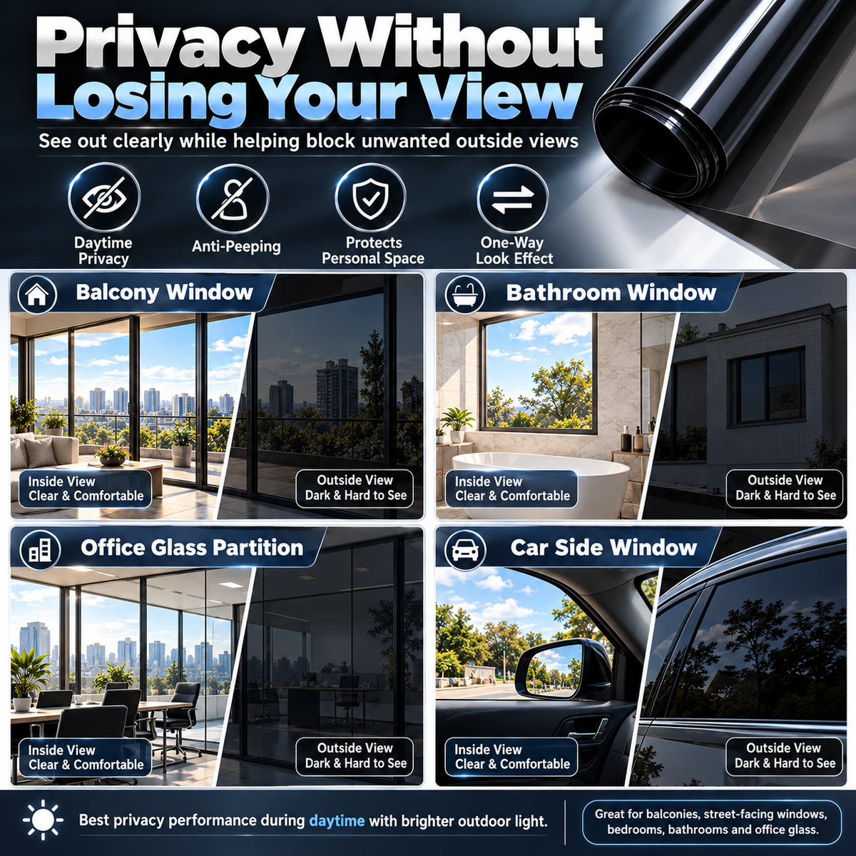 Multi-Purpose Scratch-Resistant Window Tint Film